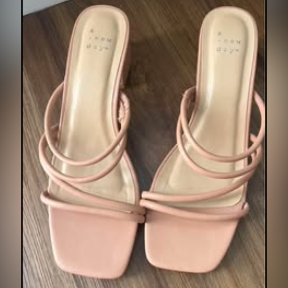 Pink Strappy Kitten Heels